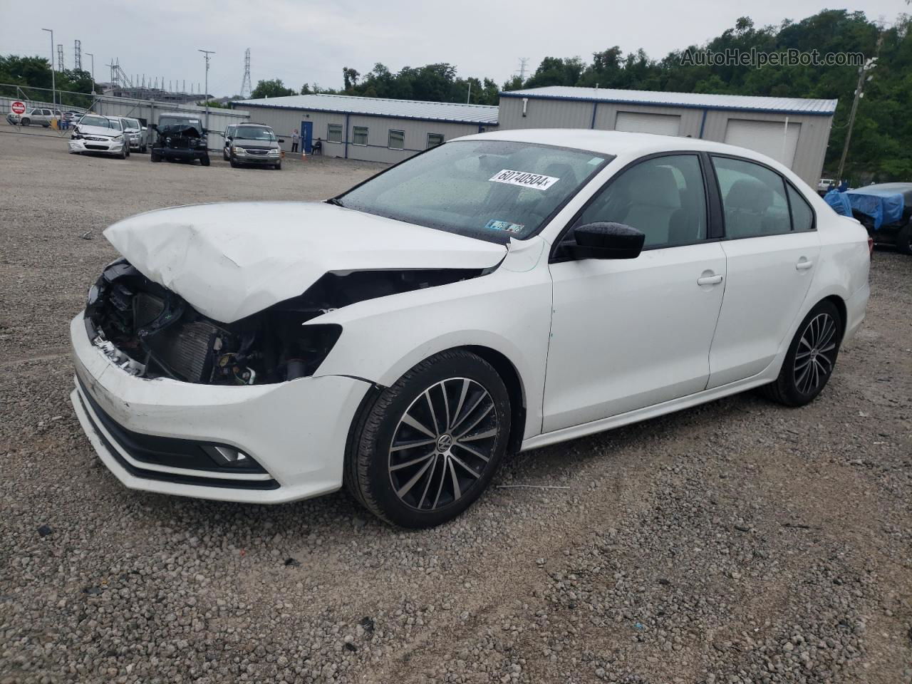 2016 Volkswagen Jetta Sport White vin: 3VWD17AJ8GM349751