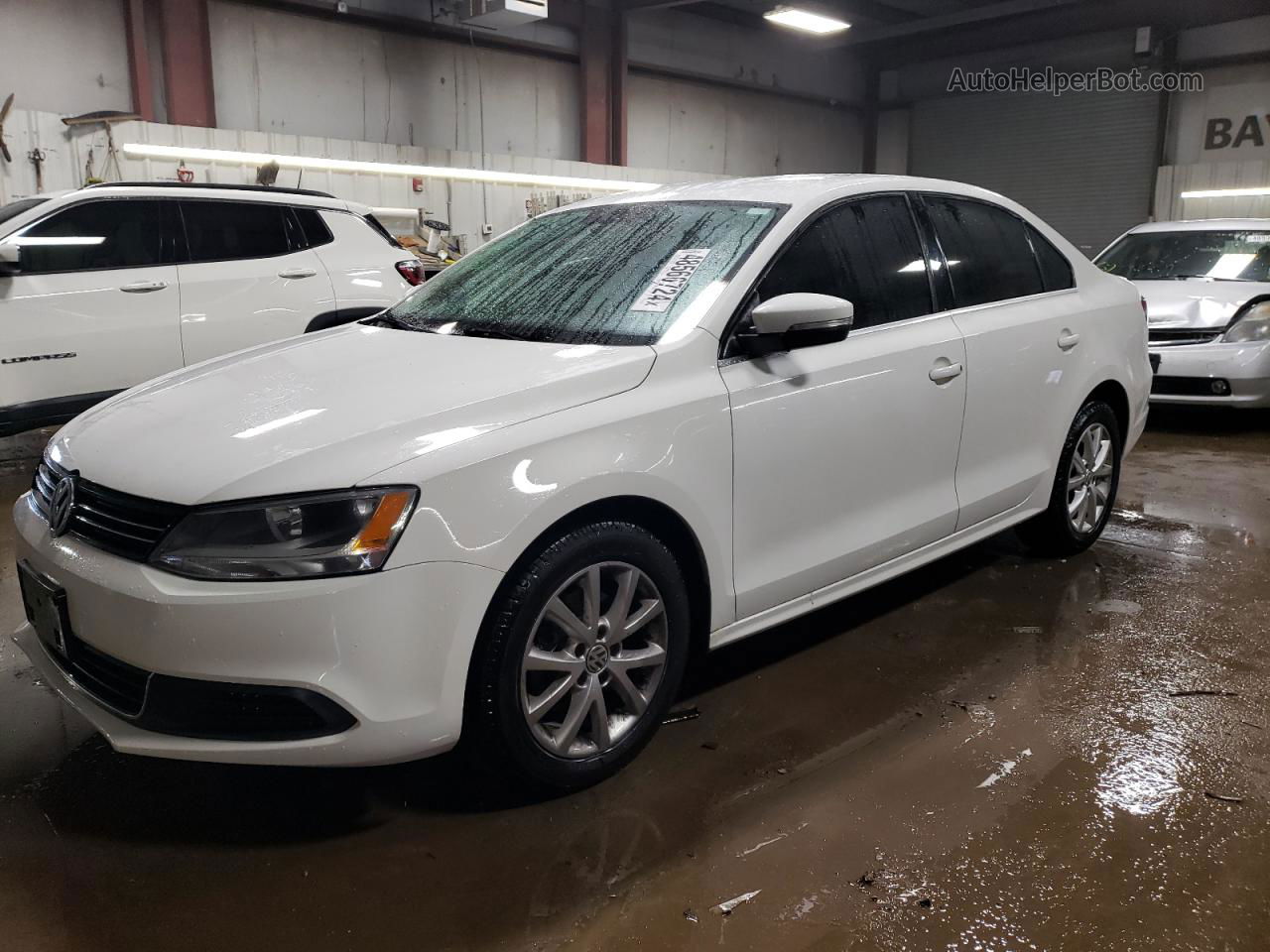 2014 Volkswagen Jetta Se White vin: 3VWD17AJ9EM223556