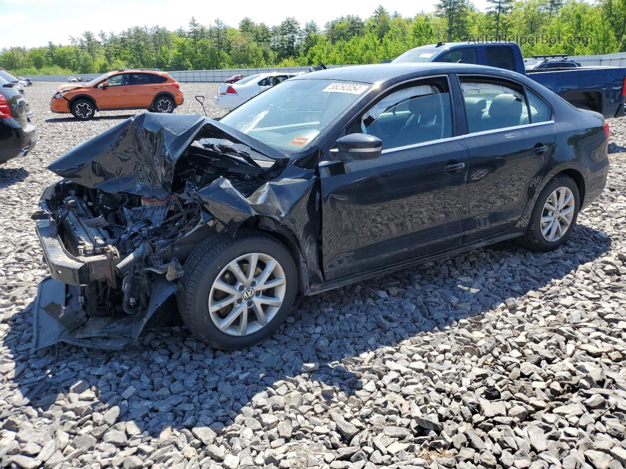 2014 Volkswagen Jetta Se Black vin: 3VWD17AJ9EM373831