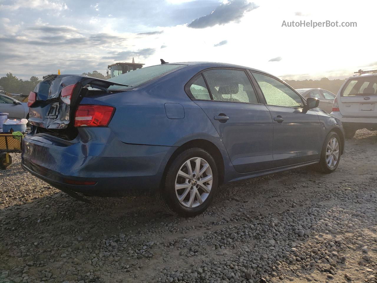 2015 Volkswagen Jetta Se Blue vin: 3VWD17AJ9FM242643