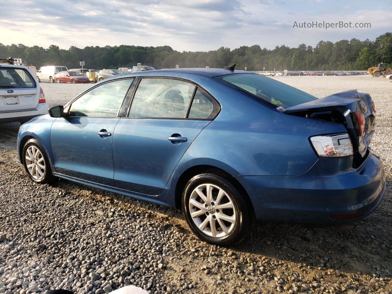 2015 Volkswagen Jetta Se Blue vin: 3VWD17AJ9FM242643