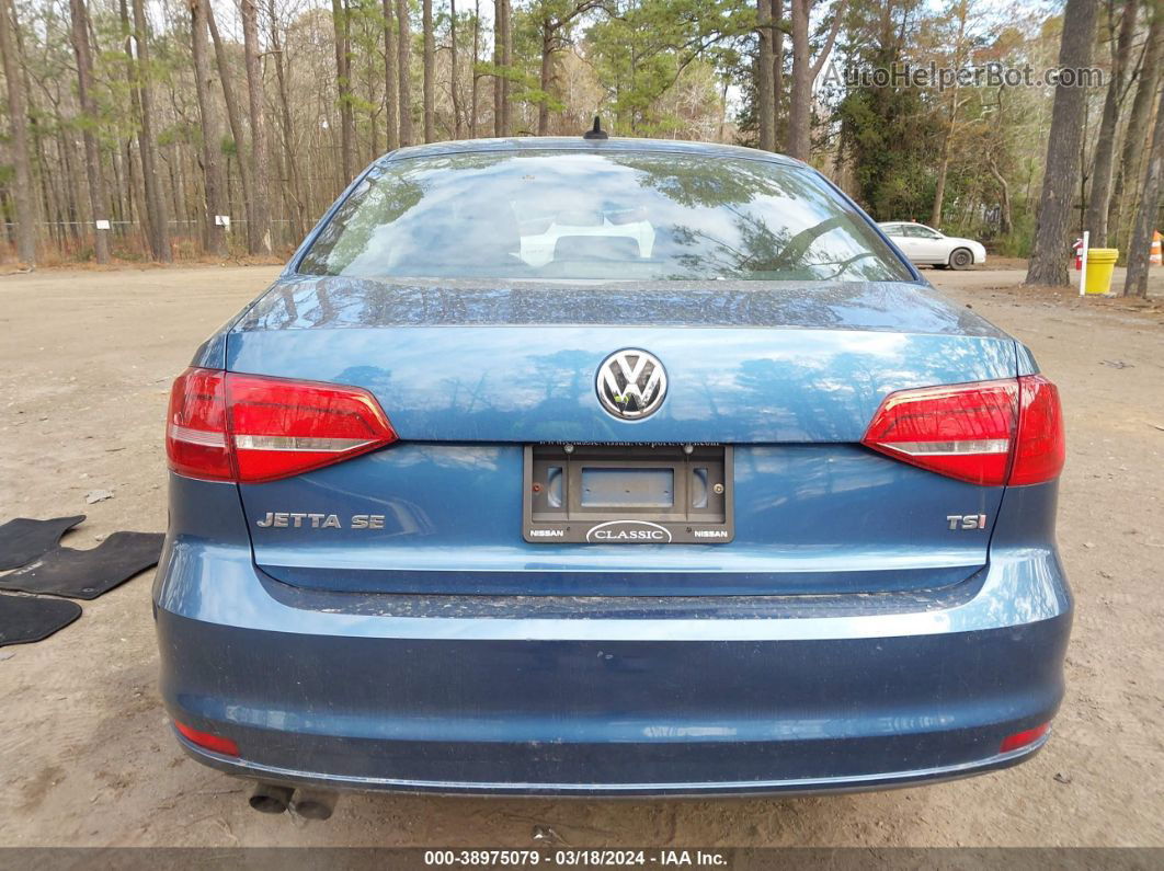 2015 Volkswagen Jetta 1.8t Se Blue vin: 3VWD17AJ9FM258597