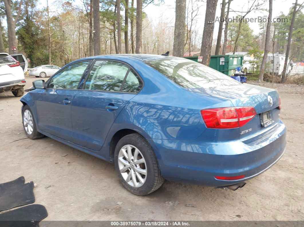 2015 Volkswagen Jetta 1.8t Se Blue vin: 3VWD17AJ9FM258597