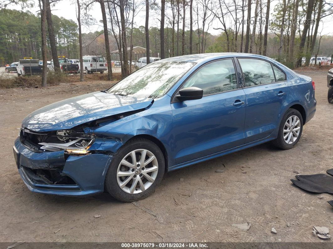 2015 Volkswagen Jetta 1.8t Se Blue vin: 3VWD17AJ9FM258597