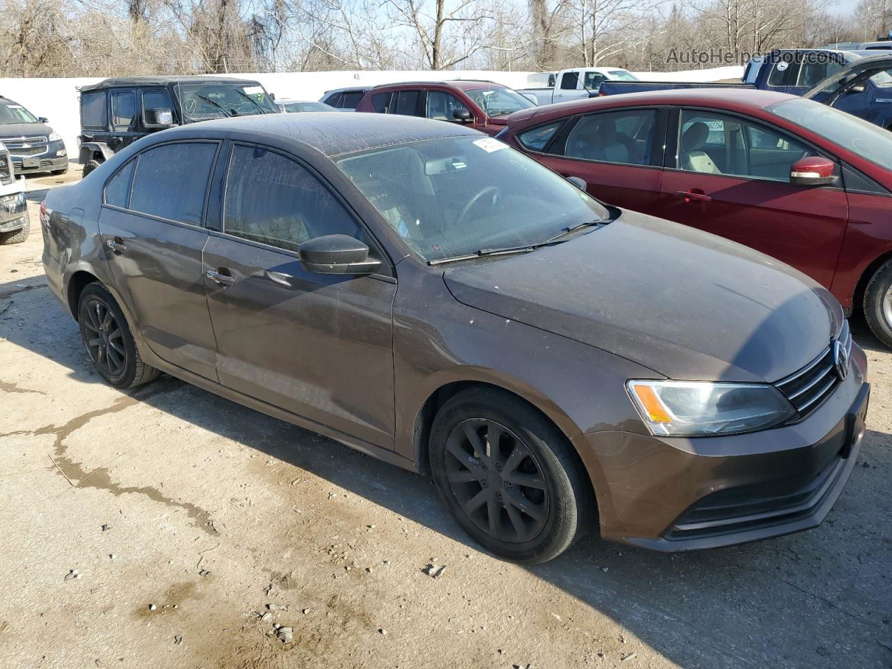 2015 Volkswagen Jetta Se Brown vin: 3VWD17AJ9FM283810