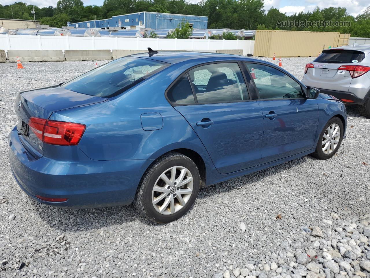 2015 Volkswagen Jetta Se Blue vin: 3VWD17AJ9FM302842