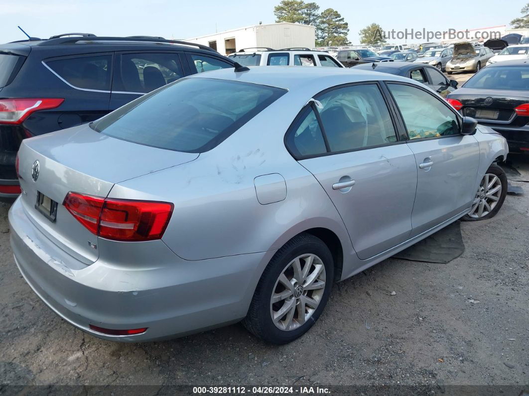 2015 Volkswagen Jetta 1.8t Se Silver vin: 3VWD17AJ9FM308141