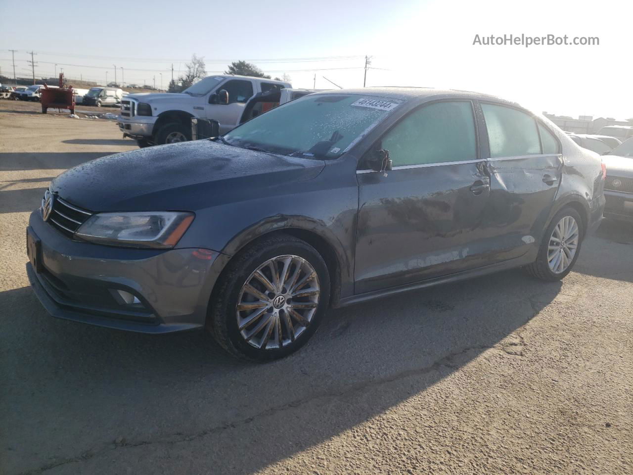 2015 Volkswagen Jetta Se Gray vin: 3VWD17AJ9FM319270