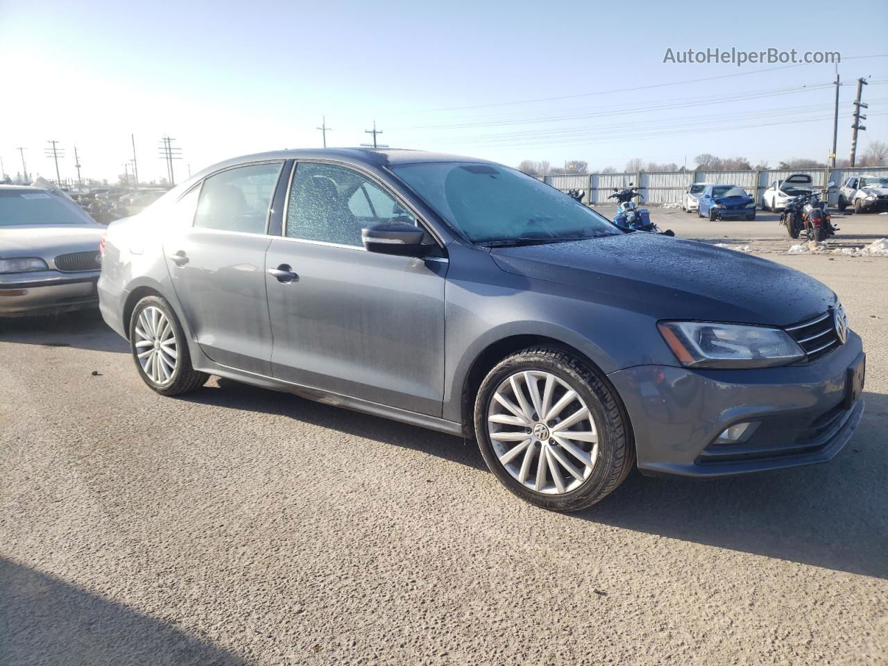 2015 Volkswagen Jetta Se Gray vin: 3VWD17AJ9FM319270