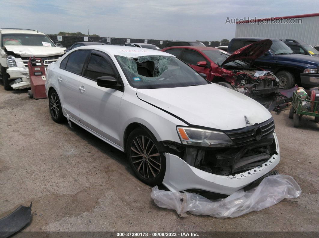 2015 Volkswagen Jetta Sedan 1.8t Sport White vin: 3VWD17AJ9FM417246