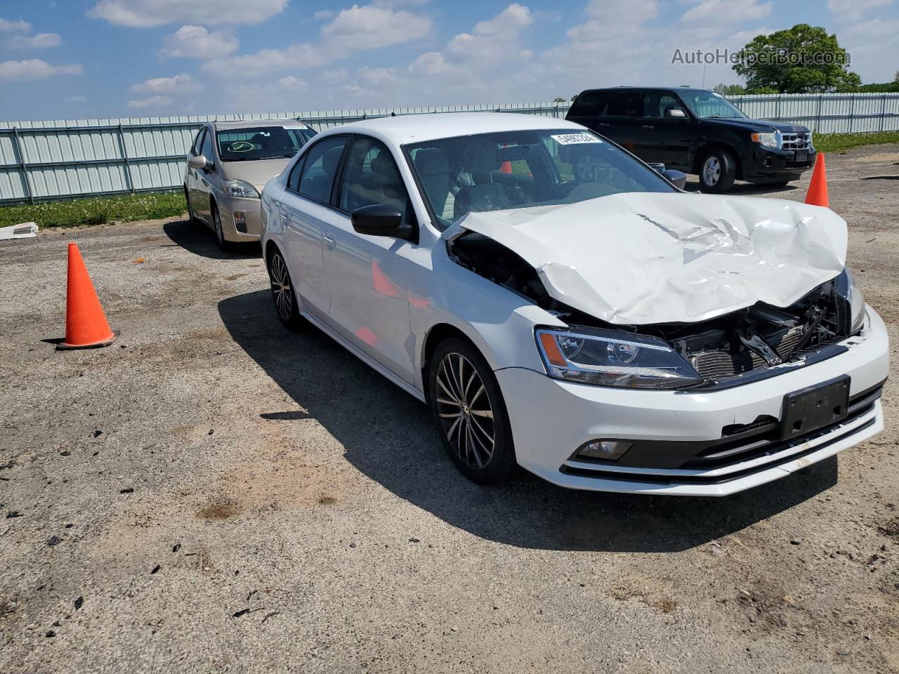 2016 Volkswagen Jetta Sport White vin: 3VWD17AJ9GM387120