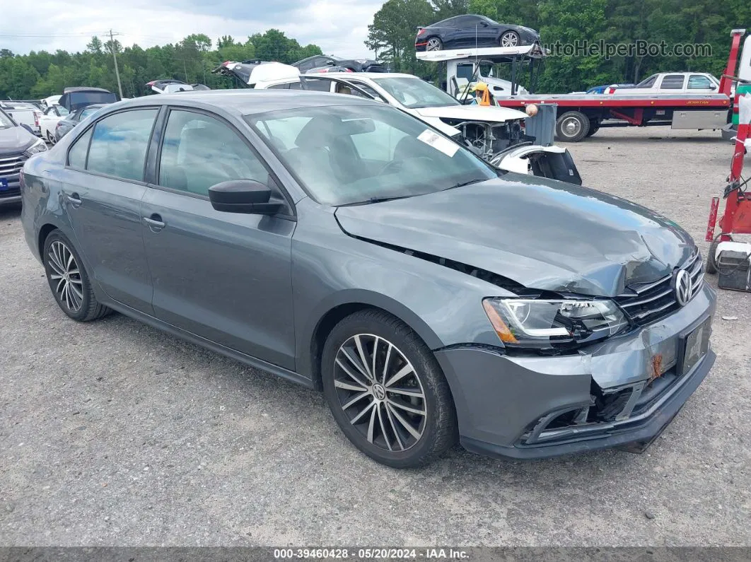 2016 Volkswagen Jetta 1.8t Sport Gray vin: 3VWD17AJ9GM398084