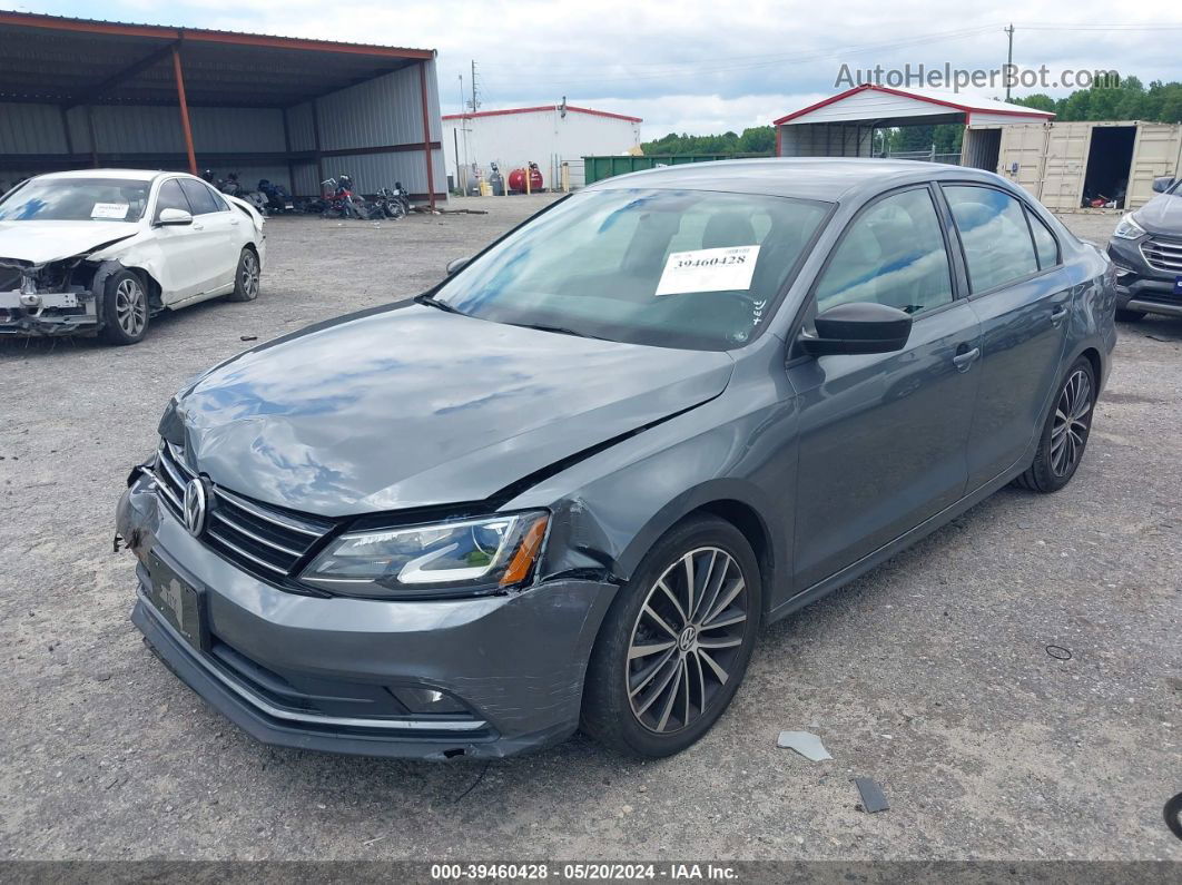 2016 Volkswagen Jetta 1.8t Sport Gray vin: 3VWD17AJ9GM398084