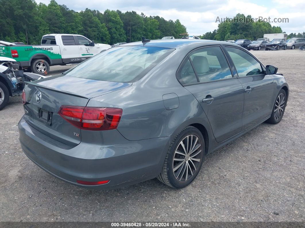 2016 Volkswagen Jetta 1.8t Sport Gray vin: 3VWD17AJ9GM398084