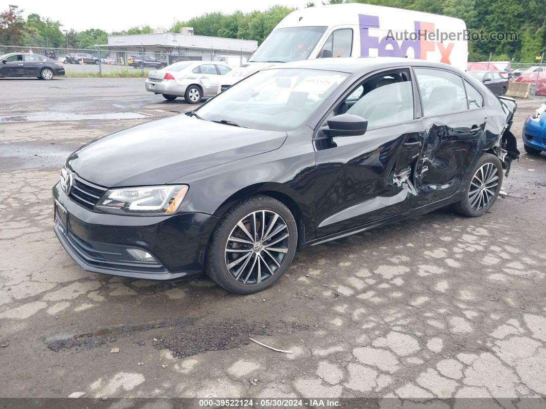 2016 Volkswagen Jetta 1.8t Sport Black vin: 3VWD17AJ9GM414249