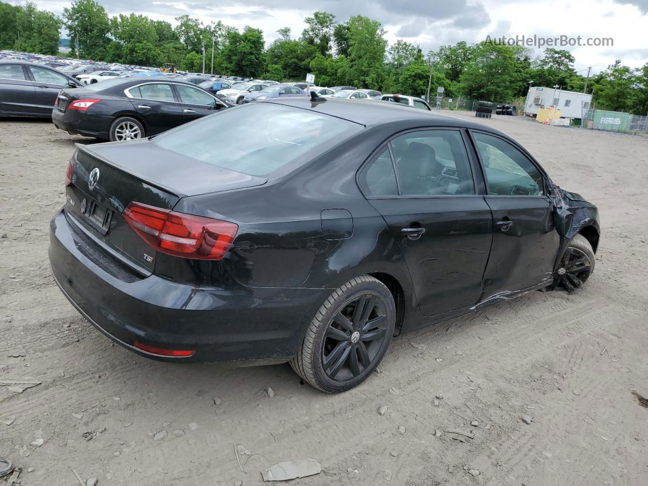 2018 Volkswagen Jetta Sport Черный vin: 3VWD17AJ9JM220585