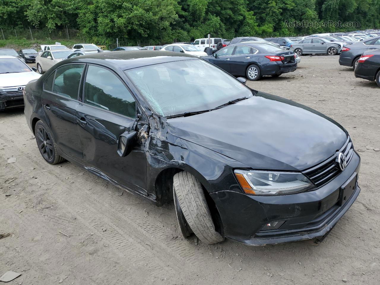 2018 Volkswagen Jetta Sport Черный vin: 3VWD17AJ9JM220585