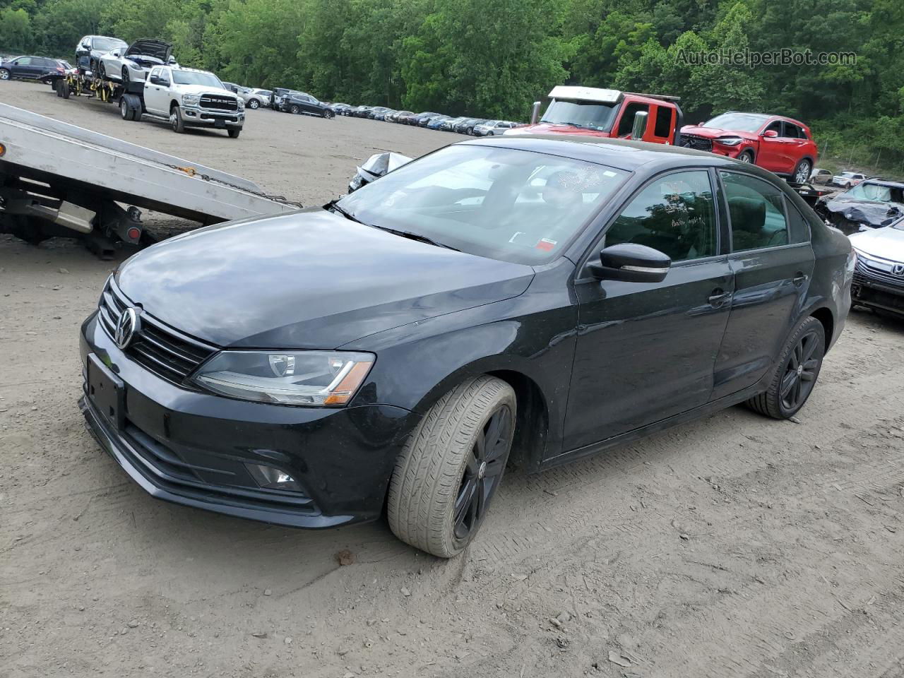 2018 Volkswagen Jetta Sport Черный vin: 3VWD17AJ9JM220585