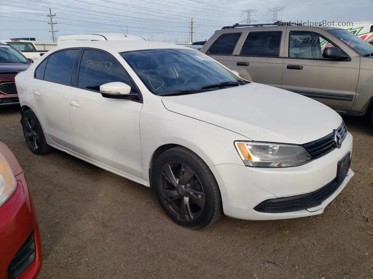 2014 Volkswagen Jetta Se White vin: 3VWD17AJXEM216910