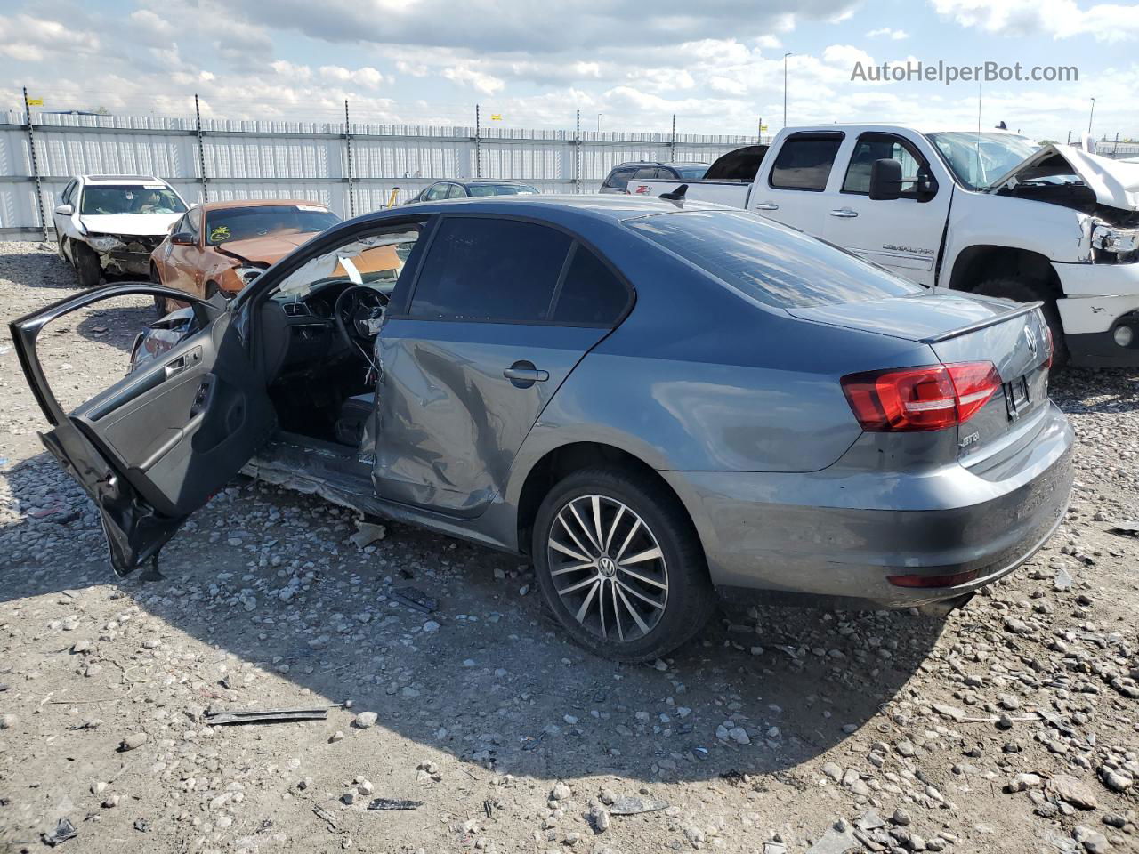 2015 Volkswagen Jetta Se Gray vin: 3VWD17AJXFM211563