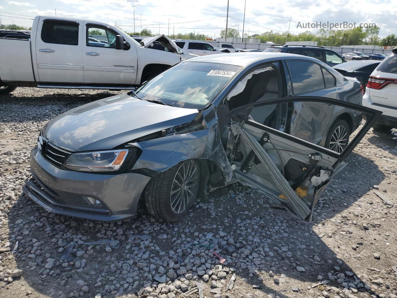 2015 Volkswagen Jetta Se Gray vin: 3VWD17AJXFM211563