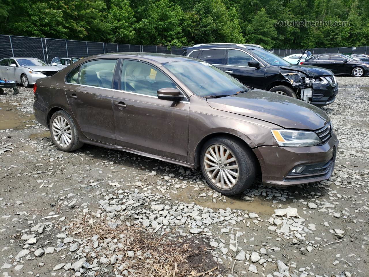 2015 Volkswagen Jetta Se Brown vin: 3VWD17AJXFM246944