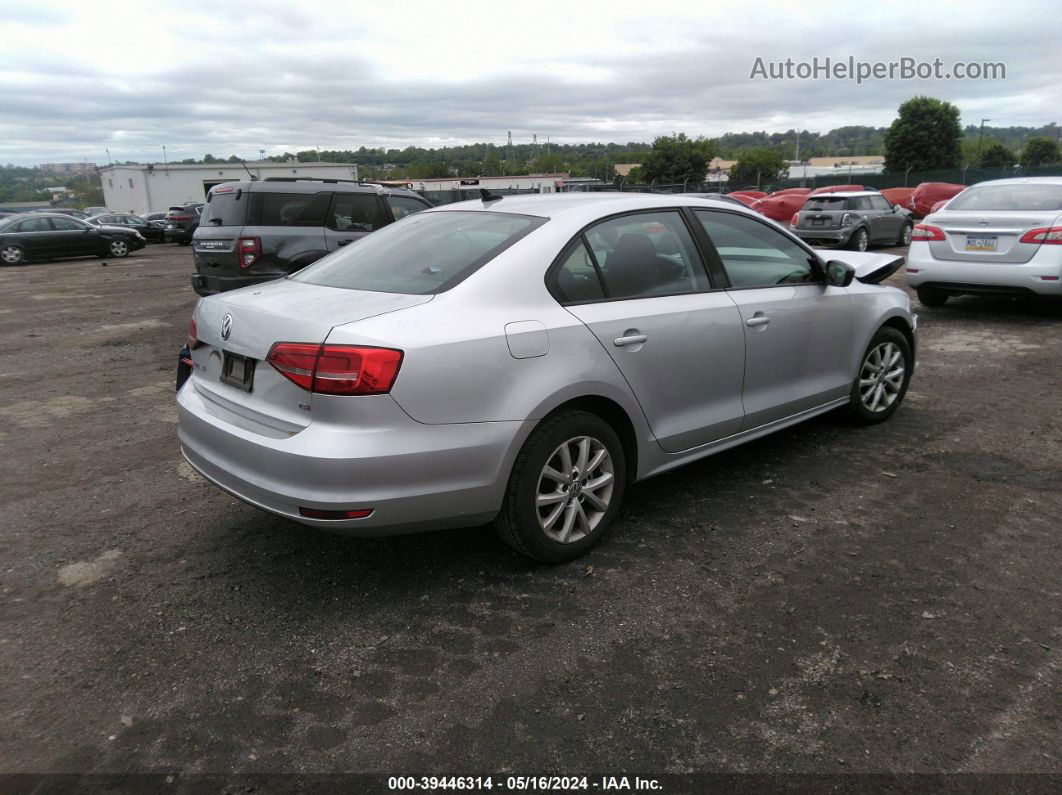 2015 Volkswagen Jetta 1.8t Se Silver vin: 3VWD17AJXFM278437