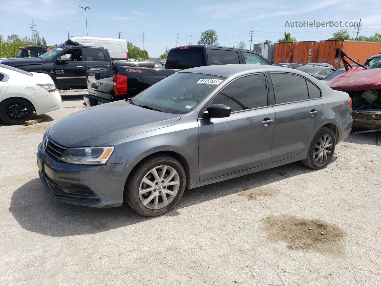 2015 Volkswagen Jetta Se Gray vin: 3VWD17AJXFM335154