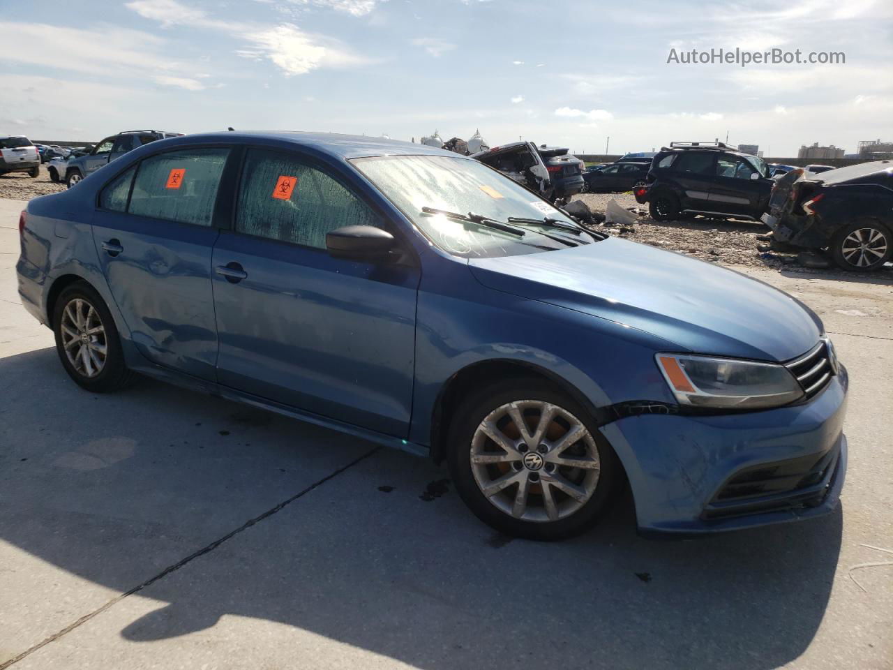 2016 Volkswagen Jetta Se Синий vin: 3VWD67AJ2GM249338