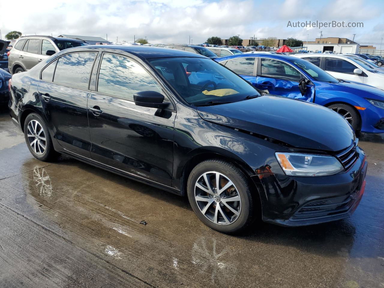 2016 Volkswagen Jetta Se Черный vin: 3VWD67AJ4GM253679