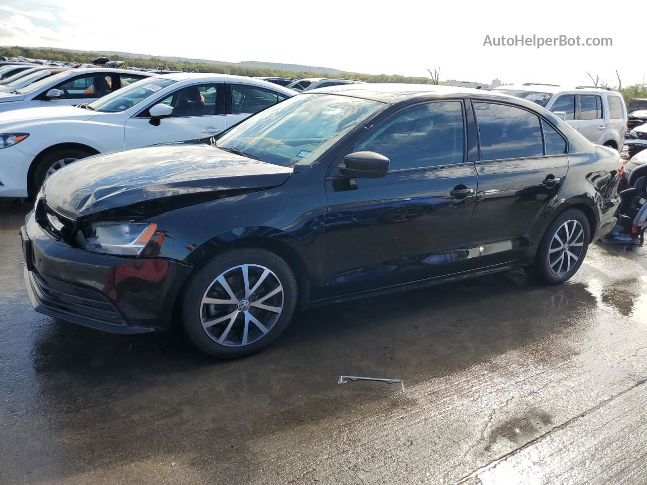 2016 Volkswagen Jetta Se Черный vin: 3VWD67AJ4GM253679