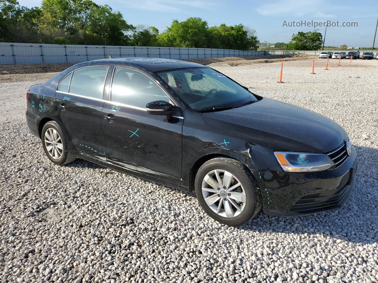 2016 Volkswagen Jetta Se Black vin: 3VWD67AJ4GM375006