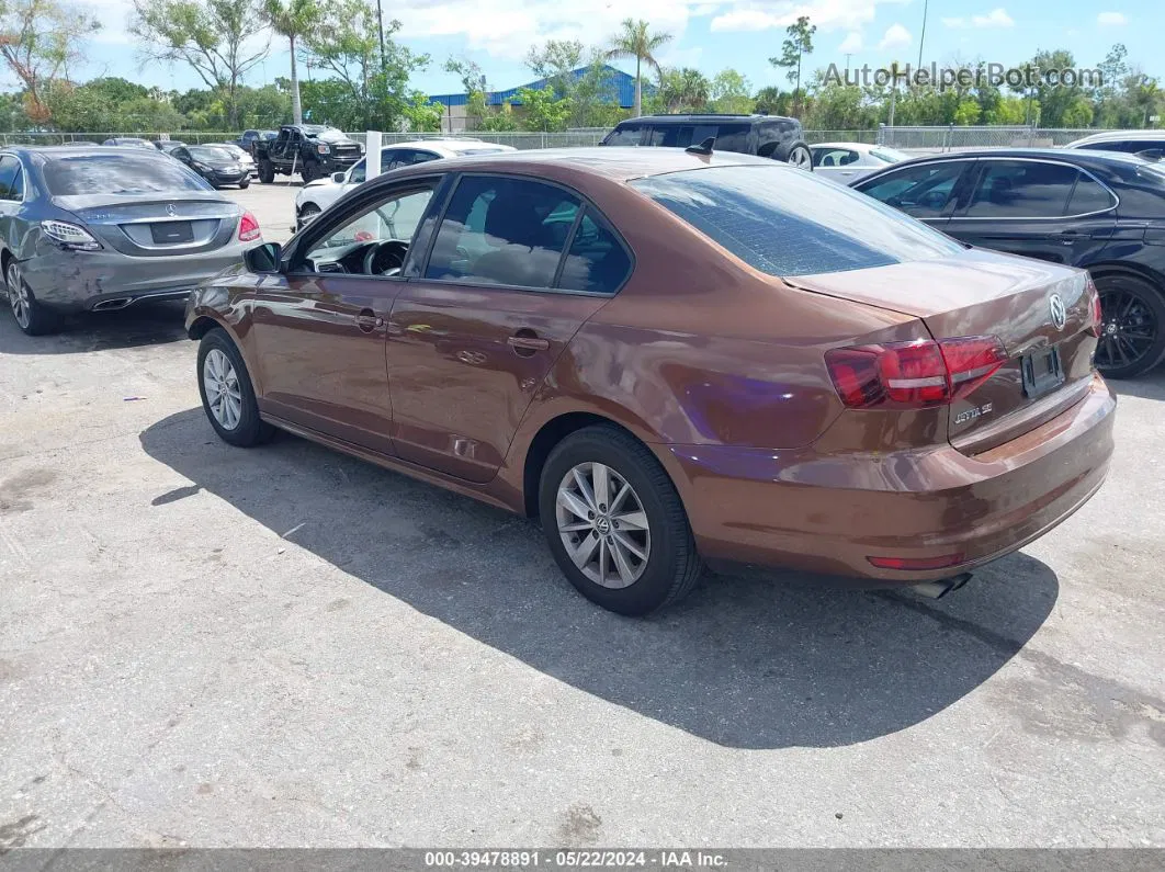 2016 Volkswagen Jetta 1.4t Se Brown vin: 3VWD67AJ4GM391822