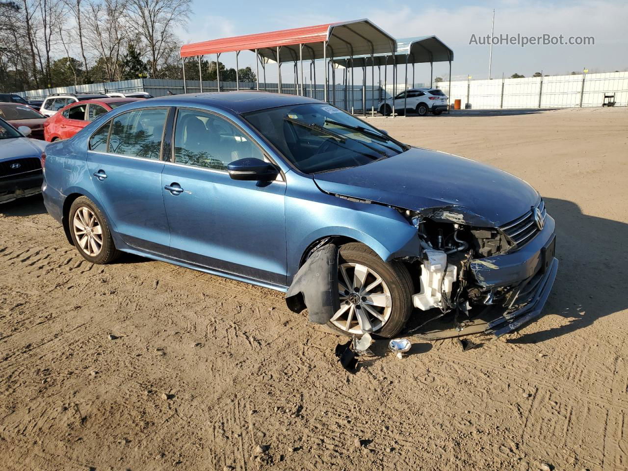 2016 Volkswagen Jetta Se Синий vin: 3VWD67AJ5GM382790