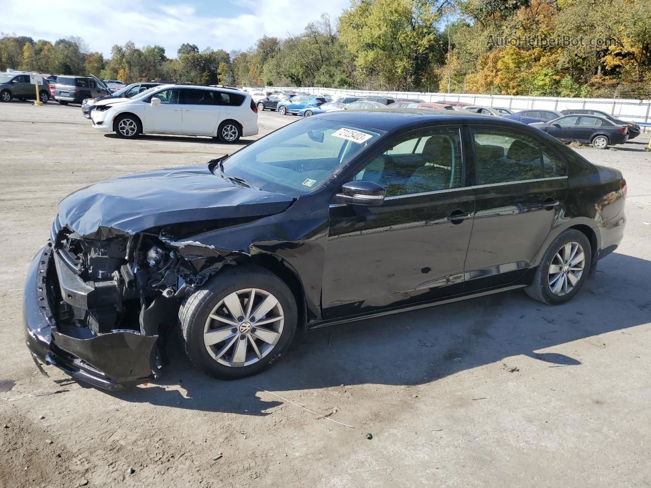 2016 Volkswagen Jetta Se Black vin: 3VWD67AJ5GM390131