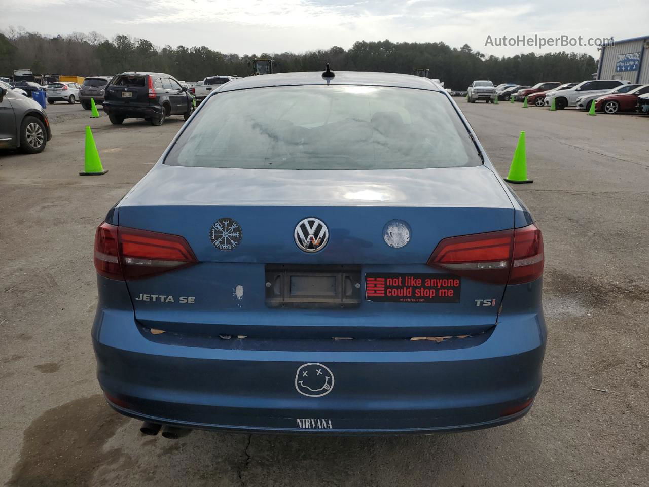 2016 Volkswagen Jetta Se Blue vin: 3VWD67AJ8GM243866