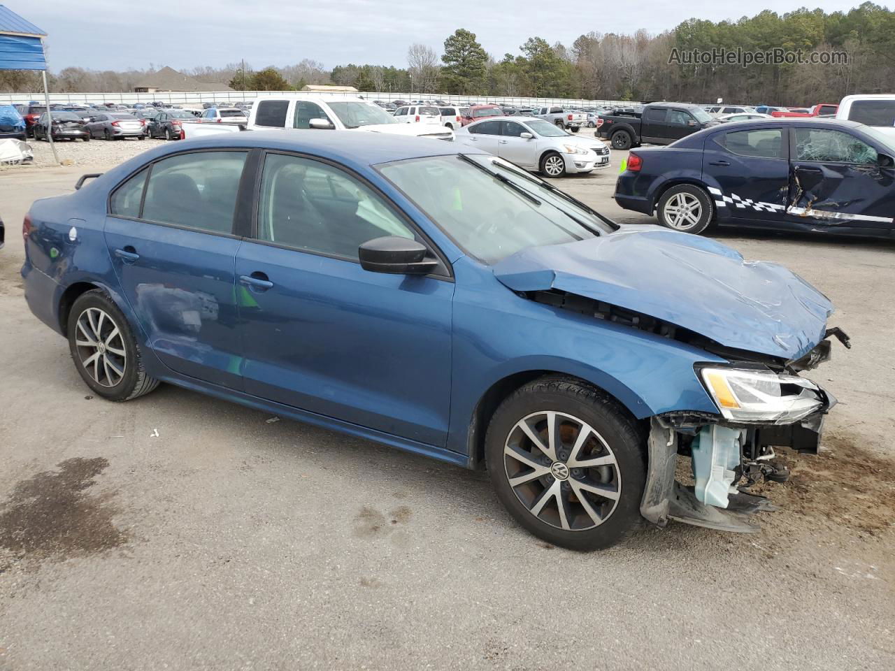 2016 Volkswagen Jetta Se Blue vin: 3VWD67AJ8GM243866