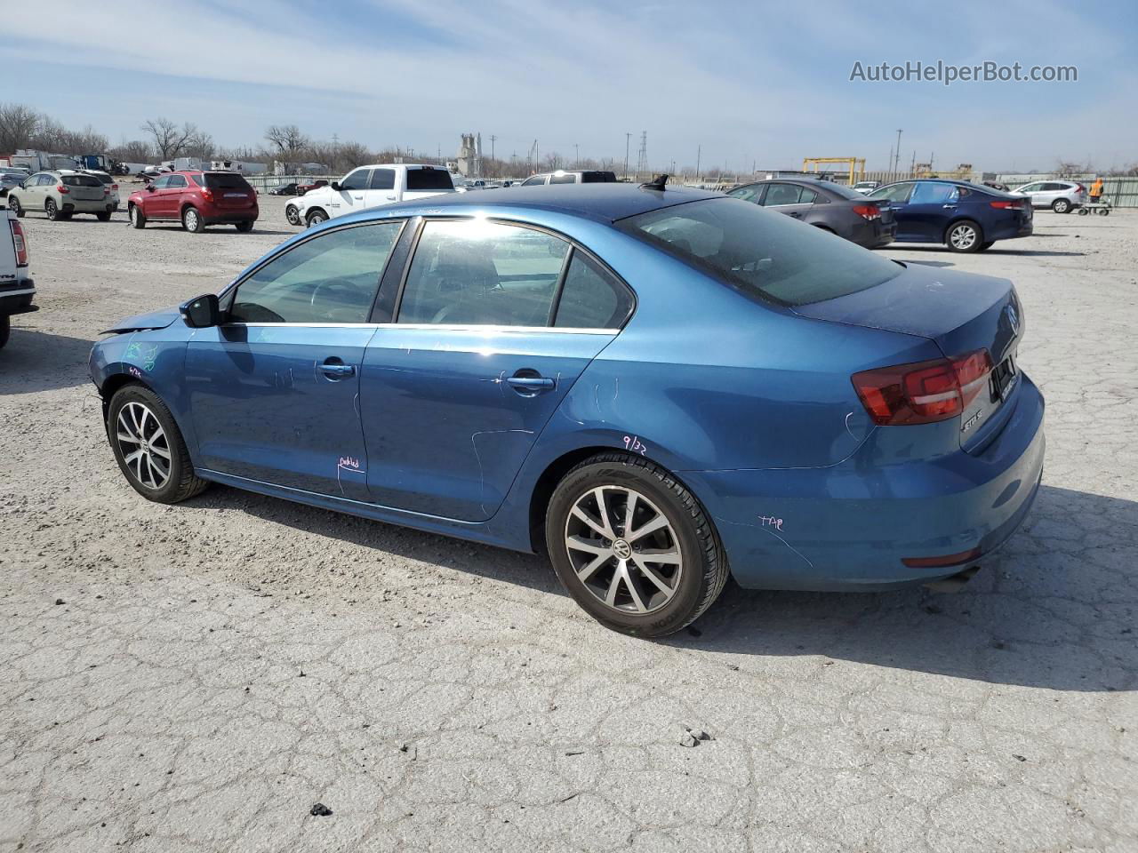 2017 Volkswagen Jetta Se Blue vin: 3VWDB7AJ0HM225648