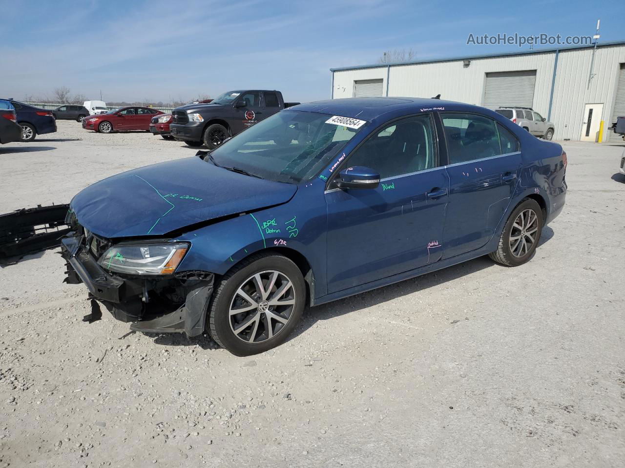 2017 Volkswagen Jetta Se Blue vin: 3VWDB7AJ0HM225648