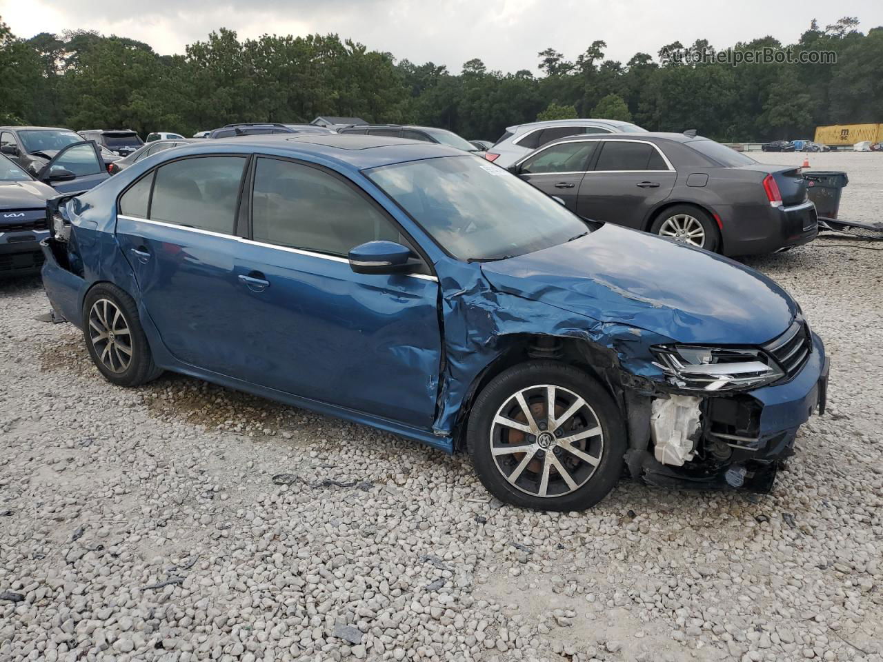 2017 Volkswagen Jetta Se Blue vin: 3VWDB7AJ0HM361889