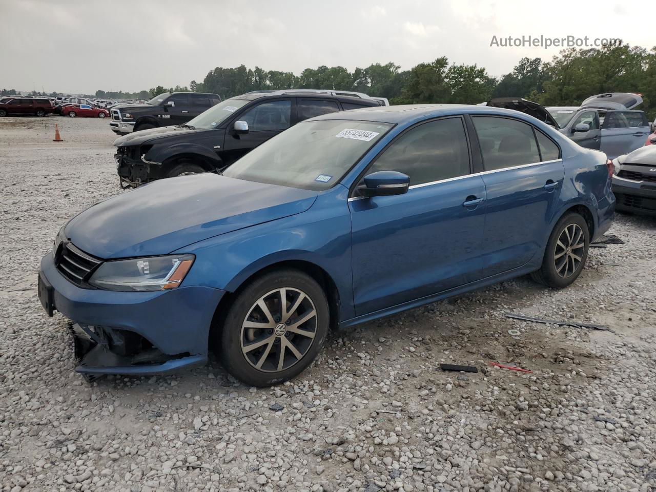 2017 Volkswagen Jetta Se Blue vin: 3VWDB7AJ0HM361889