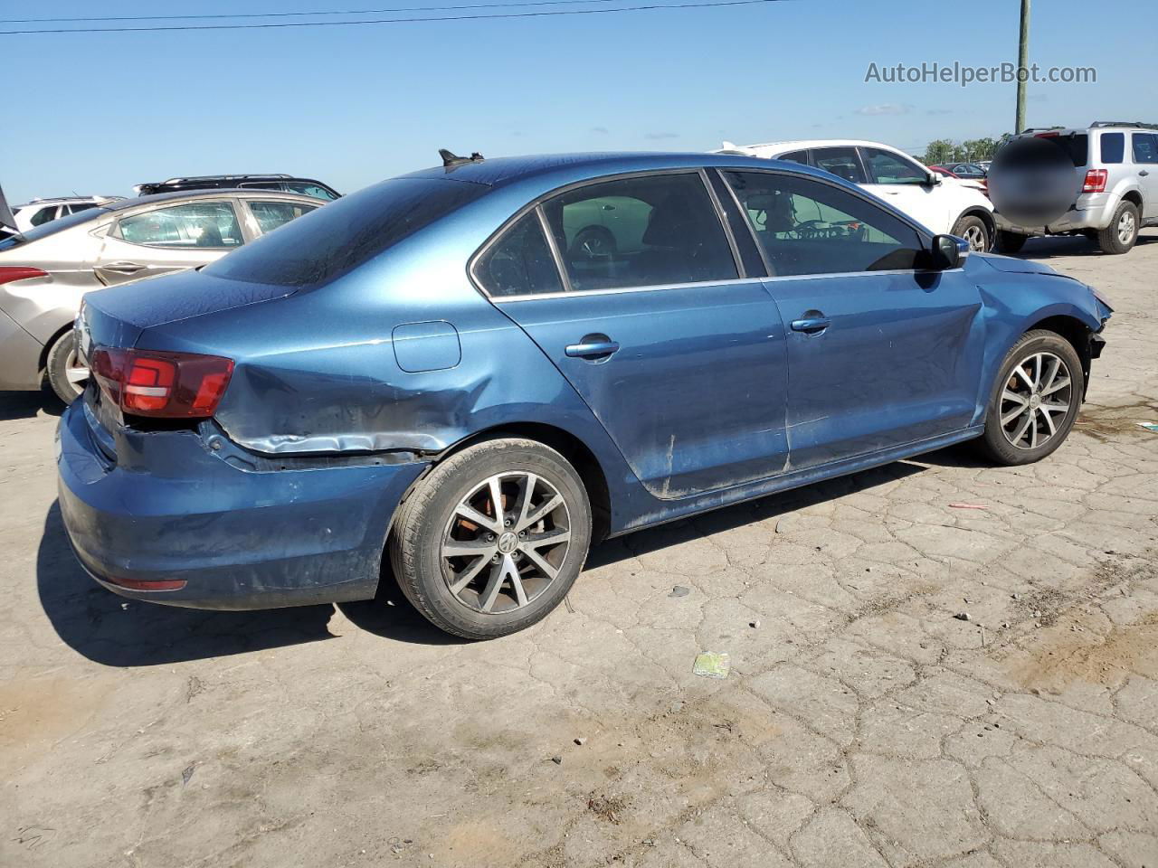 2018 Volkswagen Jetta Se Blue vin: 3VWDB7AJ0JM262026