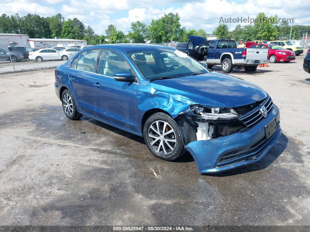 2017 Volkswagen Jetta 1.4t Se Blue vin: 3VWDB7AJ1HM407570