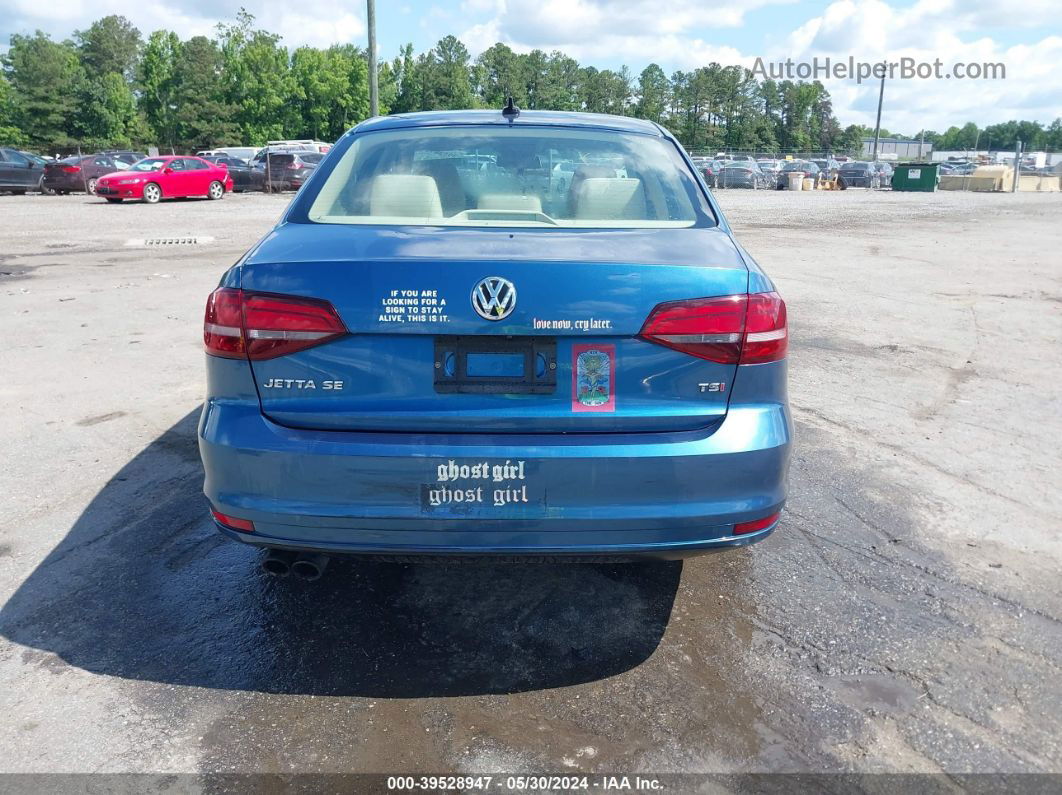 2017 Volkswagen Jetta 1.4t Se Blue vin: 3VWDB7AJ1HM407570