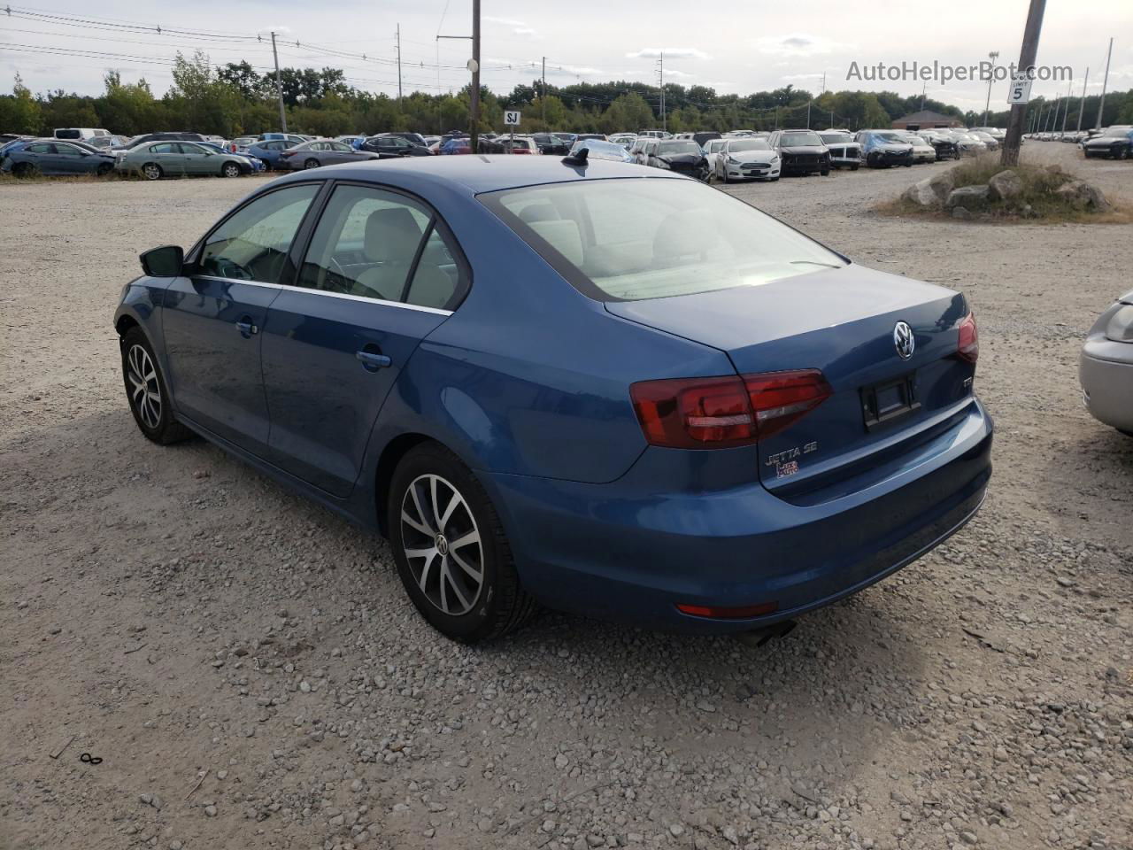 2017 Volkswagen Jetta Se Синий vin: 3VWDB7AJ2HM202243