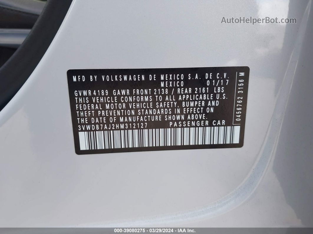 2017 Volkswagen Jetta 1.4t Se Gray vin: 3VWDB7AJ2HM312127