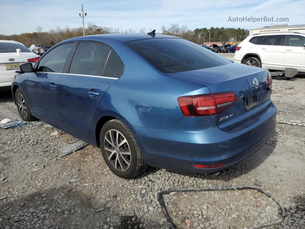 2017 Volkswagen Jetta Se Синий vin: 3VWDB7AJ2HM338887