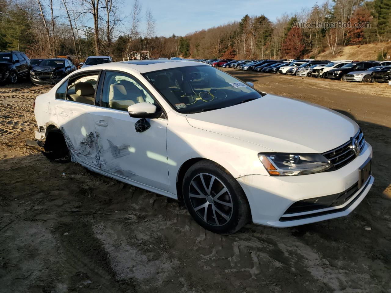 2018 Volkswagen Jetta Se White vin: 3VWDB7AJ2JM256633