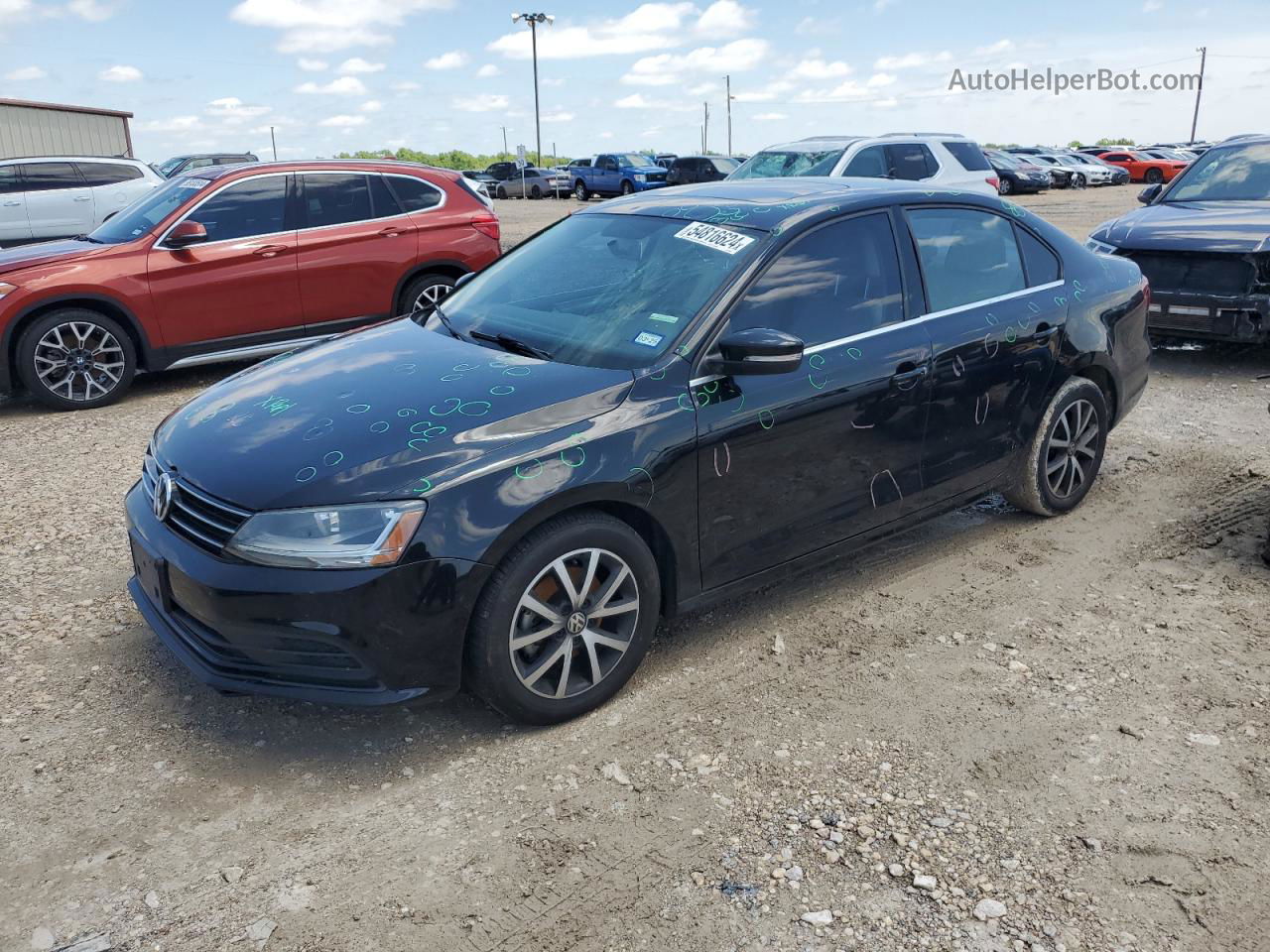 2017 Volkswagen Jetta Se Black vin: 3VWDB7AJ3HM349431