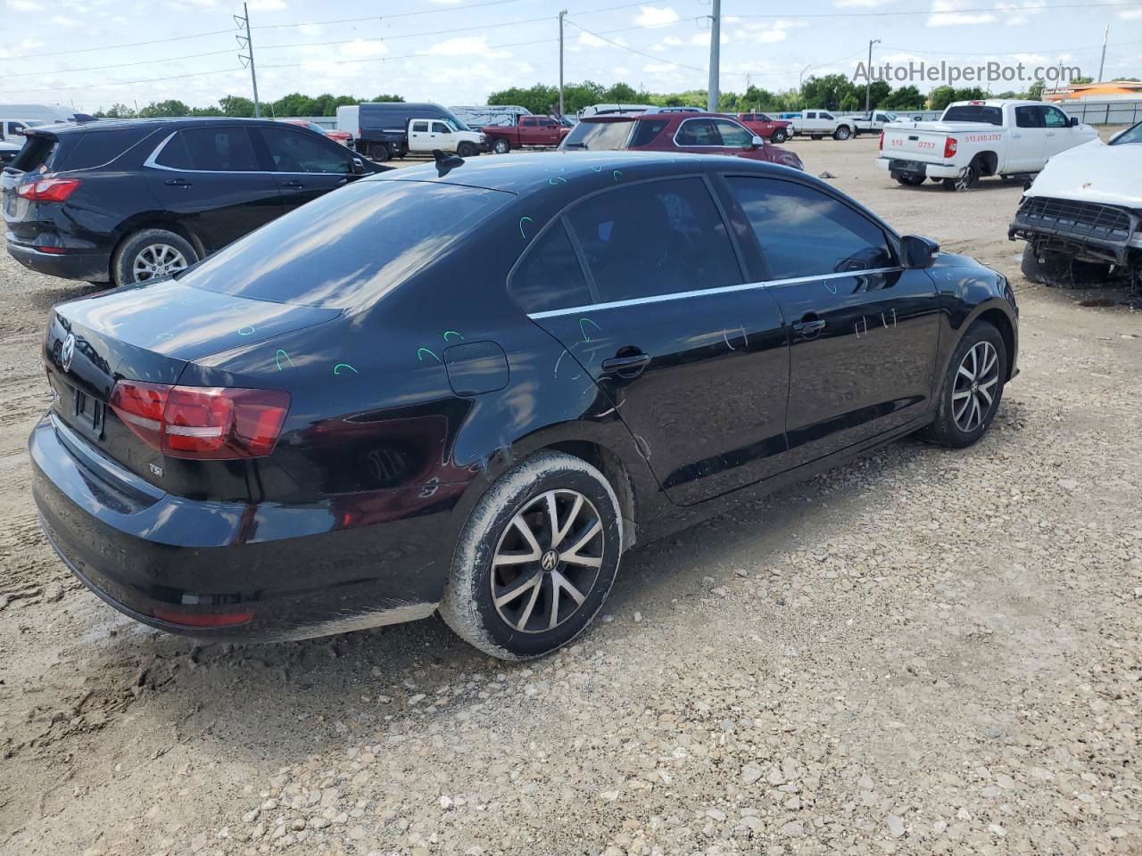 2017 Volkswagen Jetta Se Black vin: 3VWDB7AJ3HM349431